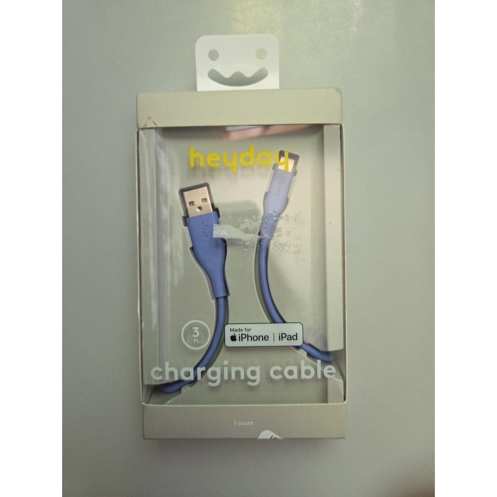 Heyday USB-A to 8 Pin Connector Cable 5.9 ft Blue‎ for iPhone